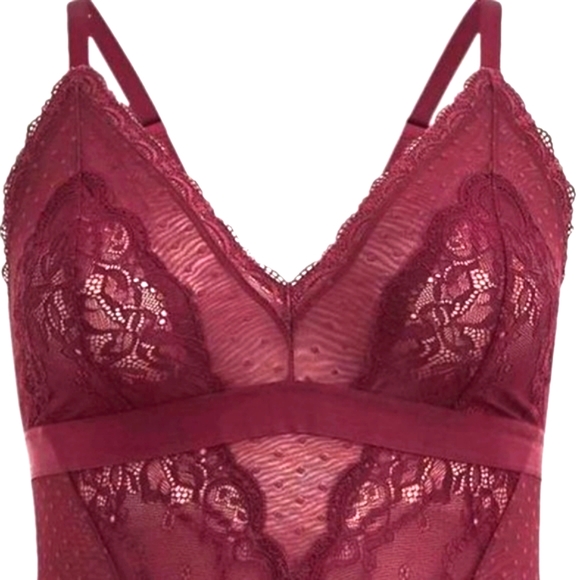 ❤️NWT VINTAGE TORRID LINGERIE SHEER MESH LACE BODYSUIT WINETASTING PLUS SIZE 4X - Picture 7 of 10